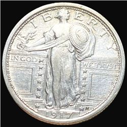 1917 Type 1 Standing Quarter NEARLY UNCIRCULATED