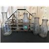 Image 1 : METAL MILK JUG CARRIER W / 6 BOTTLES