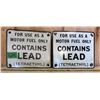Image 1 : 2 X CONTAINS LEAD PORCELAIN PUMP PLATES