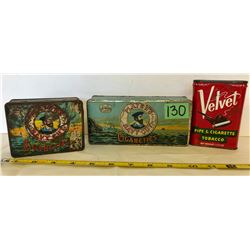 3 X TOBACCO TINS