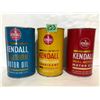 Image 1 : 3 X KENDALL MOTOR OIL CANS - BLUE FULL
