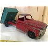 Image 4 : HUBLEY FARM TRUCK, ASG JAPAN DUMP TRUCK & MILITARY FLAT BED - TIN TOYS