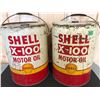 Image 1 : SHELL X-100 5 GAL MOTOR OIL PAILS