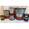 Image 1 : 6 X IMPERIAL / ESSO OIL & GREASE TINS - SOME CONTENTS