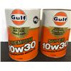 Image 2 : 2 X GULF MOTOR OIL WRAP TINS - FULL