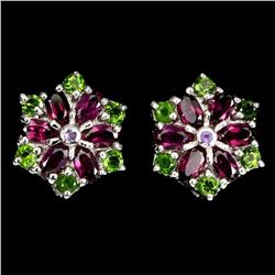 Natural  Rhodolite Garnet Amethyst Chrome Diopside