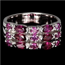 Natural  Marquise Rhodolite Garnet  5x2.5 MM Ring