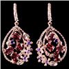 Image 1 : NATURAL AAA RHODOLITE GARNET & AMETHYST Earring