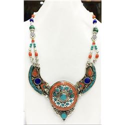 Tibet Natural Stone Tribal Queen Royal Necklace