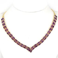NATURAL AAA PURPLE AMETHYST &  RUBY NECKLACE