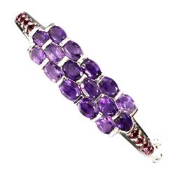 Natural Amethyst Rhodolite Garnet 75.99 Ct Bangle