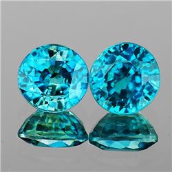 Natural Intense Greenish Blue Zircon Pair - FL