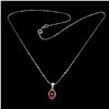 Image 2 : Oval  Red Ruby 8x6 MM 14.24 Carats Necklace