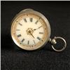 Image 1 : SOLID  0.935 SILVER KEY WIND  DOUBLE DOOR POCKET WATCH  GREAT PORCELAIN DIAL