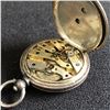 Image 2 : SOLID  0.935 SILVER KEY WIND  DOUBLE DOOR POCKET WATCH  GREAT PORCELAIN DIAL