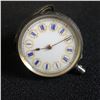 Image 1 : SOLID  0.935 SILVER  DOUBLE DOOR POCKET WATCH  GREAT WHITE AND BLUE  PORCELAIN DIAL
