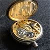 Image 2 : SOLID  0.935 SILVER  DOUBLE DOOR POCKET WATCH  GREAT WHITE AND BLUE  PORCELAIN DIAL