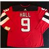 Image 1 : TAYLOR HALL SIGNED ADIDAS DEVILS JERSEY (FRAMEWORTH COA)