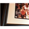 Image 2 : RARE MICHAEL JORDAN 20X24 FRAMED 11X14 SIGNED BASKETBALL PHOTO  (GLOBAL COA)