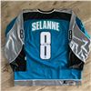 Image 1 : TEEMU SELANNE SIGNED SHARKS JERSEY (MEMORABLE AUTHENTIC COA)