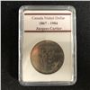 Image 1 : SLABBED CANADIAN 1984 JACQUES CARTIER DOLLAR