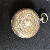 Image 3 : SOLID SILVER DOUBLE DOOR KEY WIND POCKET WATCH WITH ORNATE DIAL