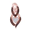 Image 1 : 1/6 CTW Round Red Color Enhanced Diamond Heart Pendant 10kt Rose Gold - REF-15W5F