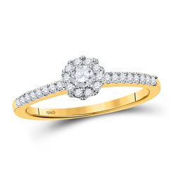 1/3 CTW Round Diamond Solitaire Bridal Wedding Engagement Ring 10kt Yellow Gold - REF-27A5N