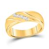 Image 1 : 1/4 CTW Mens Round Channel-set Diamond Wedding Anniversary Ring 10kt Yellow Gold - REF-47F9M