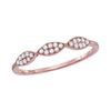 Image 1 : 1/8 CTW Round Diamond Oval Cluster Stackable Ring 10kt Rose Gold - REF-11Y9X