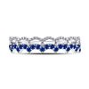 Image 2 : 1/4 CTW Round Blue Sapphire Scalloped Stackable Ring 10kt White Gold - REF-13K2R