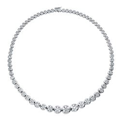 13 CTW Diamond Necklace 18K White Gold - REF-1124Y3X