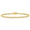 Image 1 : 4 CTW Round Diamond Classic Tennis Bracelet 14kt Yellow Gold - REF-234K3R