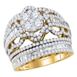 2 & 1/2 CTW Round Diamond Bridal Wedding Engagement Ring 14kt Yellow Gold - REF-183A5N