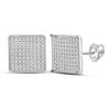 Image 1 : 1/2 CTW Round Diamond Square Earrings 10kt White Gold - REF-18K3R