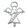 Image 1 : 1/20 CTW Round Diamond Praying Guardian Angel Pendant 10kt White Gold - REF-7Y5X