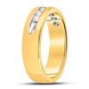 Image 3 : 1/4 CTW Mens Machine Set Round Diamond Wedding Channel Ring 14kt Yellow Gold - REF-57A3N