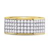 Image 2 : 2 & 3/4 CTW Mens Round Diamond Octagon Nut Ring 14kt Yellow Gold - REF-192Y3X