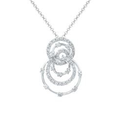 0.59 CTW Diamond Necklace 14K White Gold - REF-41N4Y