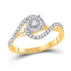 Image 1 : 1/5 CTW Round Diamond Solitaire Swirl Bridal Wedding Engagement Ring 10kt Yellow Gold - REF-19A2N