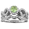 Image 1 : 0.95 CTW Peridot & Diamond Ring 14K White Gold - REF-93H2M