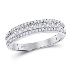 1/2 CTW Round Diamond Anniversary Ring 14kt White Gold - REF-41X9T