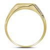 Image 3 : 1/8 CTW Mens Round Diamond Diagonal Single Row Wedding Ring 10kt Yellow Gold - REF-20K3R