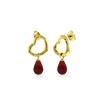 Image 1 : Genuine 6.6 ctw Ruby Earrings 14KT Yellow Gold - REF-47A2K