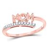 Image 1 : 1/12 CTW Round Diamond Mom Mother Bypass Ring 10kt Rose Gold - REF-9K6R