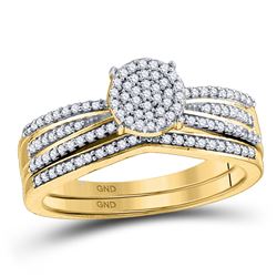 1/3 CTW Round Diamond Bridal Wedding Engagement Ring 10kt Yellow Gold - REF-33T6K