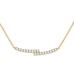 1/2 CTW Round Diamond Curved Bypass Bar Necklace 14kt Yellow Gold - REF-45A6N