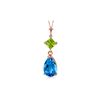 Image 1 : Genuine 2 ctw Blue Topaz & Peridot Necklace 14KT Rose Gold - REF-24N3R