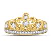 Image 2 : 1/3 CTW Round Diamond Fleur-de-lis Crown Ring 10kt Yellow Gold - REF-39T3K