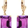 Image 1 : Genuine 13 ctw Amethyst Earrings 14KT Yellow Gold - REF-54W2Y